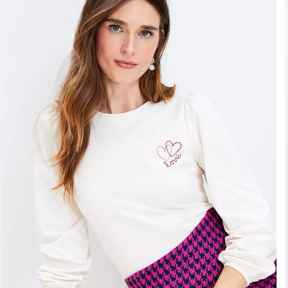 White Love Embroidered Women's Top